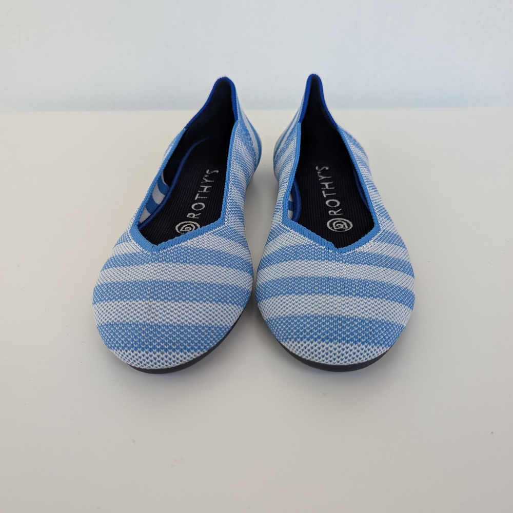 Rothy's Blue Striped Women's Shoes - Picture 5 of 12